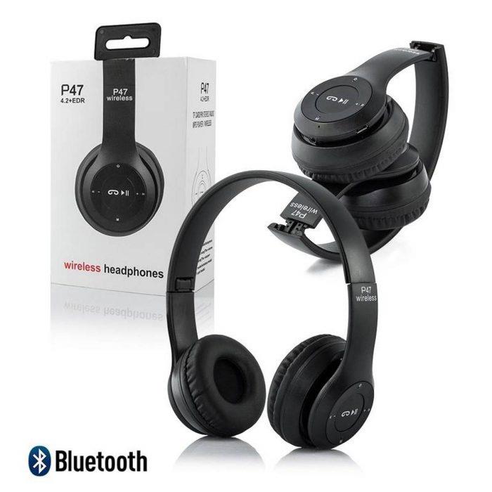 P47 Bluetooth Foldable Headphone with shocking bass