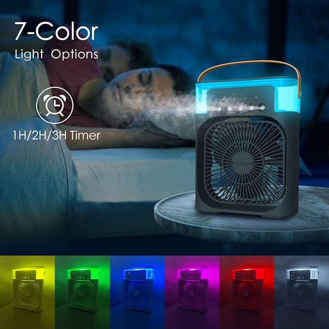 3 In 1 Fan AIr Conditioner Household Small Air Cooler LED Night Light Portable Humidifier Air Adjustment Fan Office Home Fan New