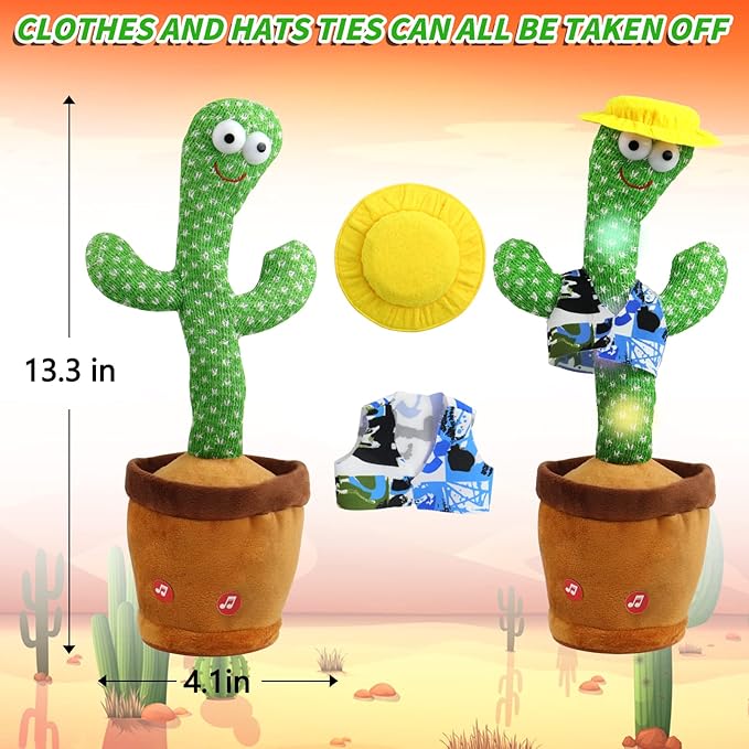 Dancing Cactus Talking Baby Toys with Lights