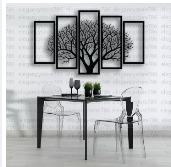 Evento Wooden Wall Art 5 frame Tree Panels Frame 3d